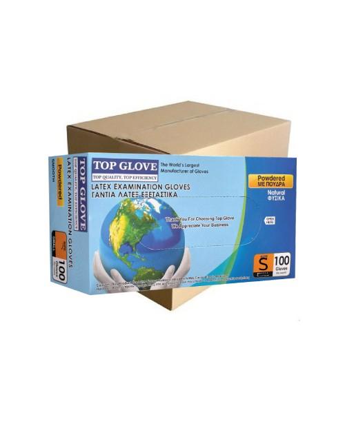 Γάντια latex SMALL με πούδρα TOP GLOVE – 1000 TMX