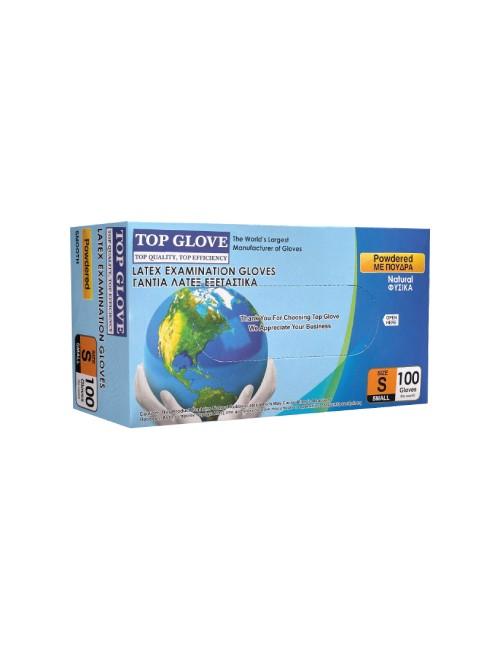 Γάντια latex SMALL με πούδρα TOP GLOVE – 100 TMX