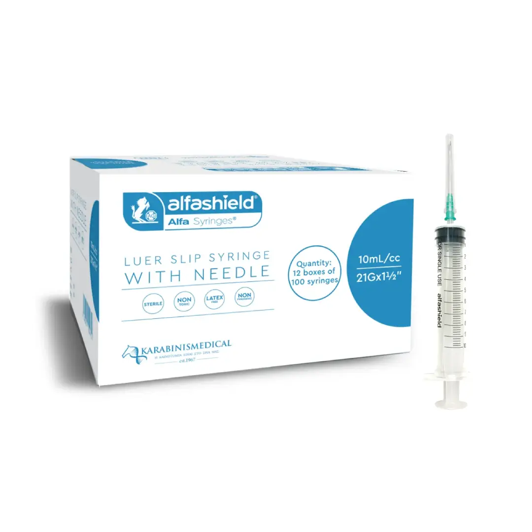 syringes-10-ml-21-g-100-temch Σύριγγες 10 ml με βελόνα 21G σε συσκευασία 100 τεμαχίων της εταιρείας Alfashield