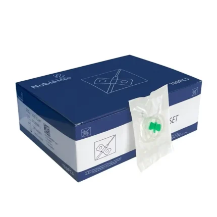 Κουτί Noblemed Scalp Vein Set 21G με πράσινες πεταλούδες, 100 τεμάχια