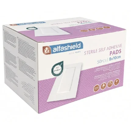Κουτί από Alfashield | ALFA PAD Αποστειρωμένα Αυτοκόλλητα Επιθέματα 8x10cm 50τμχ