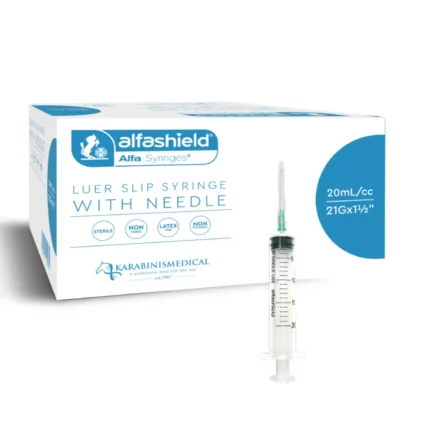 Σύριγγες 20ml με βελόνα 21G Alfashield, κουτί 50τμχ